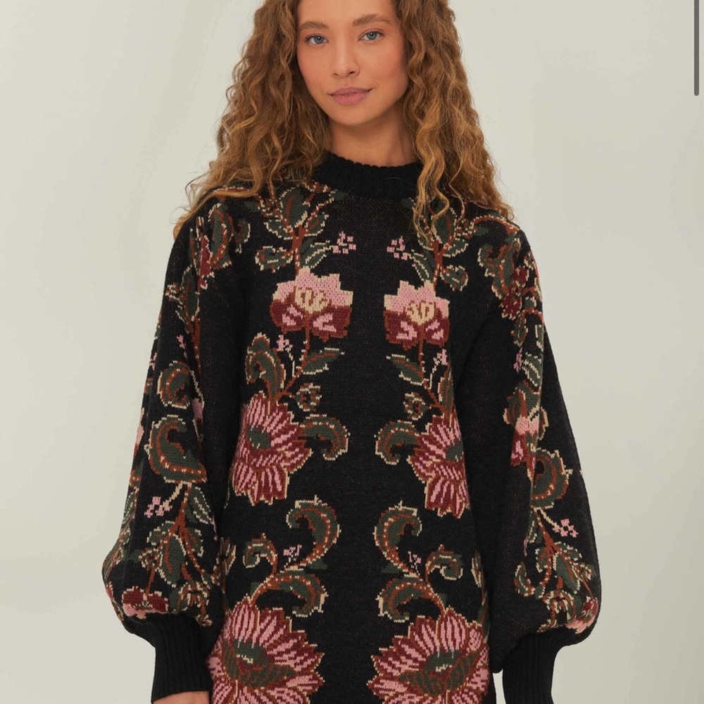 FARM Rio Black Ravenala Knit Mini Dress